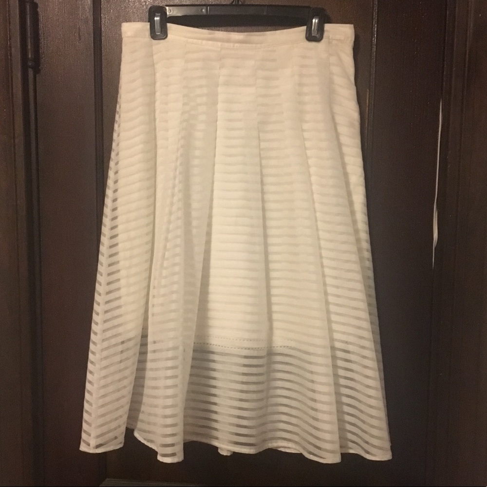 Leifsdottir sheer striped midi skirt